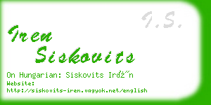 iren siskovits business card